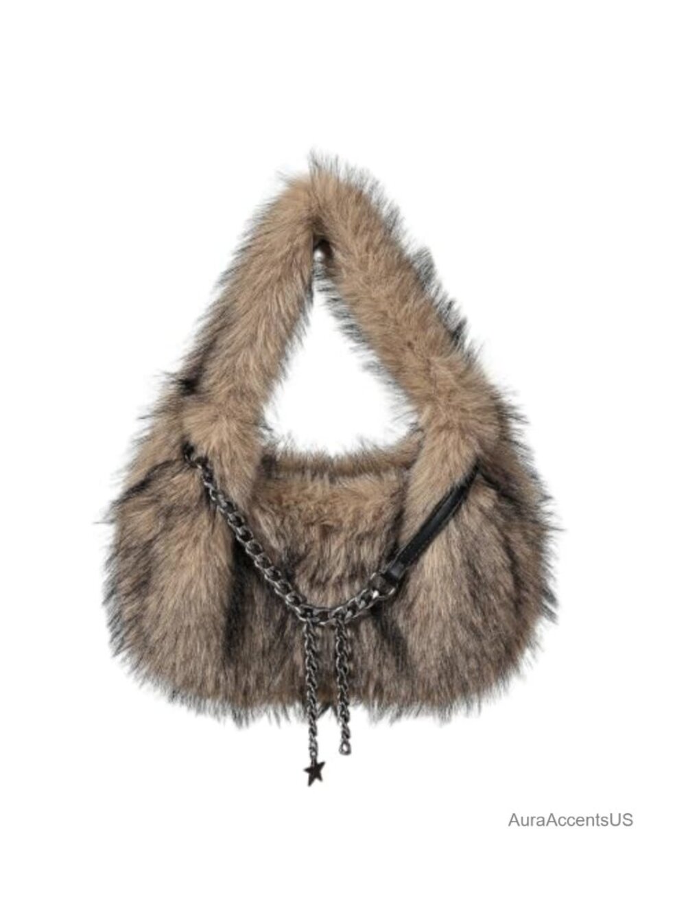 Faux Fur Tote Bag Gothic Furry Purse for Women